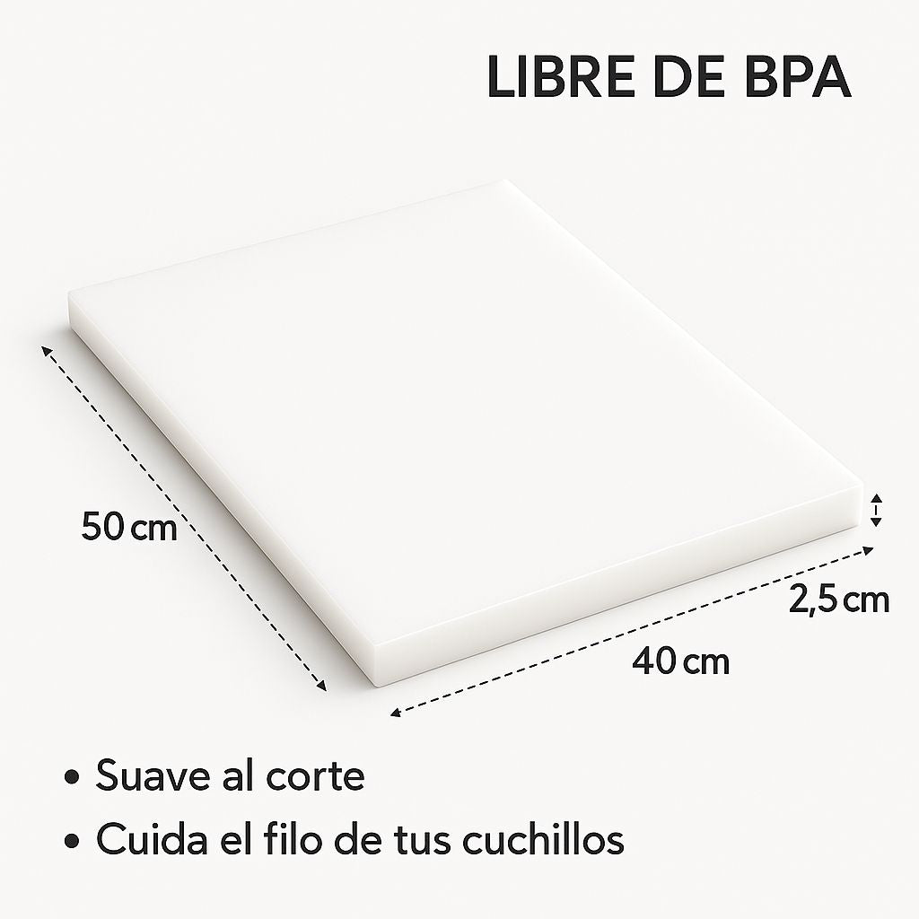 Tabla para Picar de Polietileno – 50 x 40 x 2.5 cm