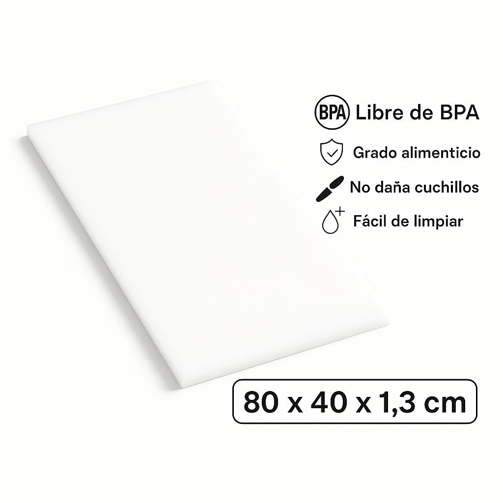 Tabla para Picar de Polietileno – 80 x 40 x 1.3 cm