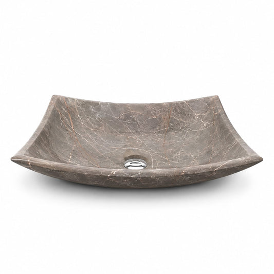 Ovalín Pañuelo Gris Santo Tomas 45 x 35 x 12cm | Lavabo de Mármol para Baño